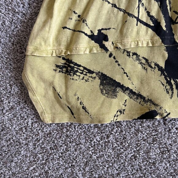 Jess & Jane Womens XL Tunic Top Yellow Abstract Print 3/4 Sleeves USA Made - Picture 3 of 10